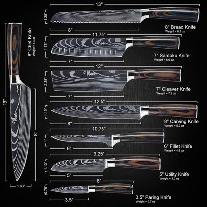 SamuraEdge™ Pro Knife Set - Mastercrafted Japanese Steel