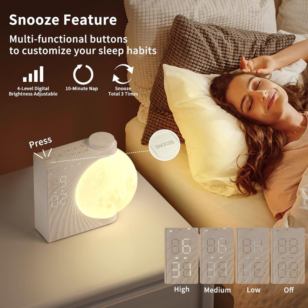 LunaRise™ Moon Lamp - Sunrise Alarm + 10 Nature Sounds